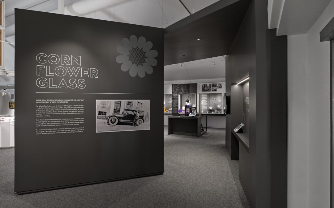 MoD Cornflower Glass Exhibit